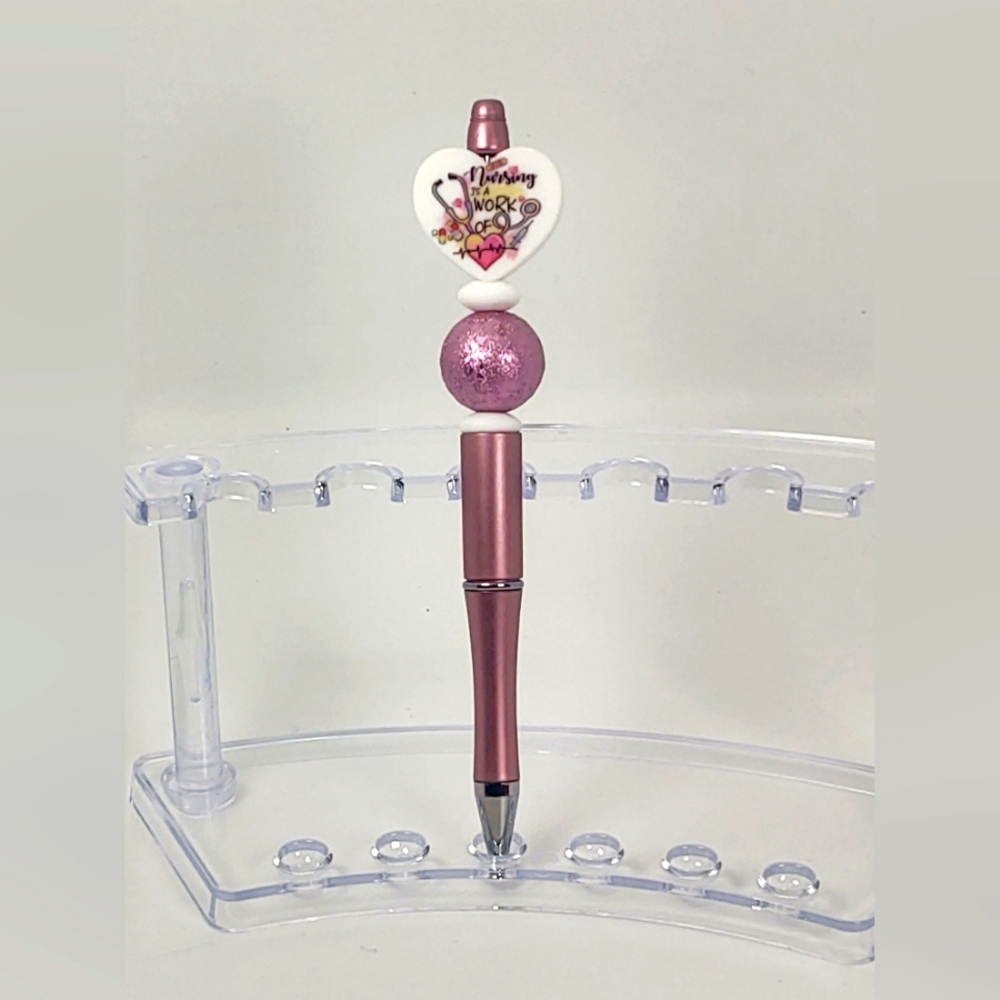Nursing Is A Work Of Heart Beaded Pen